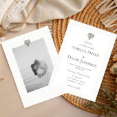 Chic Minimalist Stripe Green Wedding Invitation  Kaart