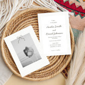 Chic Minimalist Stripe Green Wedding Invitation  Kaart