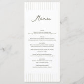 Chic Minimalist Stripe Green Wedding Menu (Voorkant)