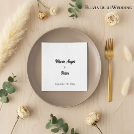 Chic Minimalist Typography Wedding Servet