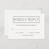 Chic Minimalist Wedding Response RSVP Kaartje (Voorkant / Achterkant)