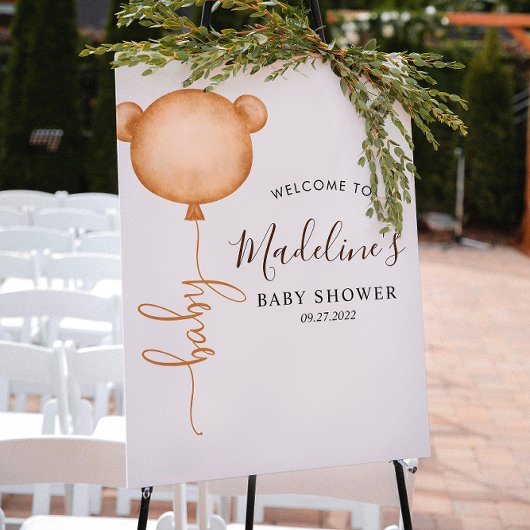 Chic-minimalistisch Beer ballonBaby shower Poster