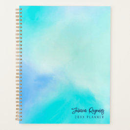 Chic Minimalistische Blauwe Abstracte Kunstplanner Planner