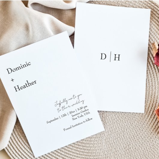 CHIC minimalistische elegantie bruiloft Kaart