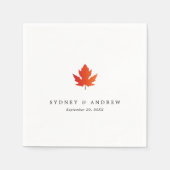 Chic Minimalistische Herfst Maple Leaf Wedding Servet (Voorkant)