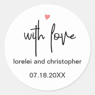 Chic-minimalistische lettertype, met liefdes- en h ronde sticker
