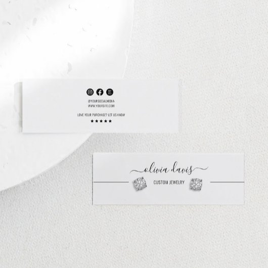 Chic Minimalistische Social Media Oorbel Kaart Mini Visitekaartje