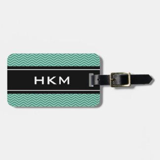 Chic mint 3 letter monogram reis bagagelabel