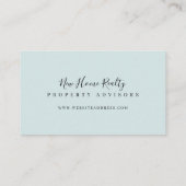 Chic Mint Blue Waterverf Vooraan Visitekaartje (Achterkant)