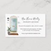 Chic Mint Blue Waterverf Vooraan Visitekaartje (Voorkant)