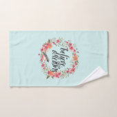 Chic Mint Croyez en vos rêves Oiseau rose Floral (Serviette à main)