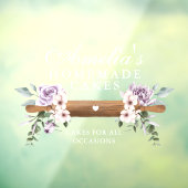 Chic Mint Floral Waterverf Bakery Rolling Pin Raamsticker (Vel 3)