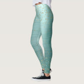 Chic Mint Glam Gold Sparkle Confetti Gepersonalise Leggings (Links)