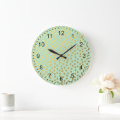 Chic Mint Gold Confetti Dots Grote Klok (Huis)