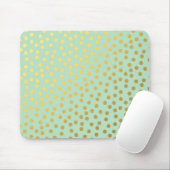Chic Mint Gold Confetti Dots Muismat (Met muis)