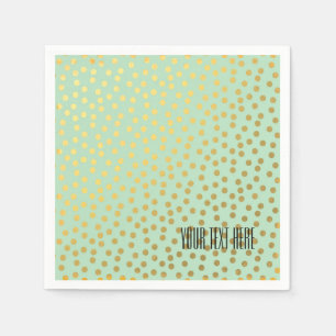 Chic Mint Gold Confetti Dots Servet