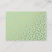 Chic Mint Gold Confetti Dots Visitekaartje (Achterkant)