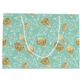Chic Mint Gouden Diamanten Verjaardag Groot Cadeauzakje (Achterkant)
