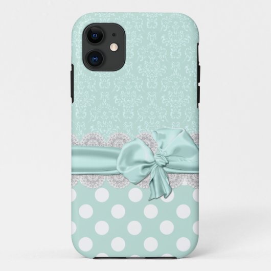 Chic Mint Green Damask iPhone 5 Hoesje (Achterkant)