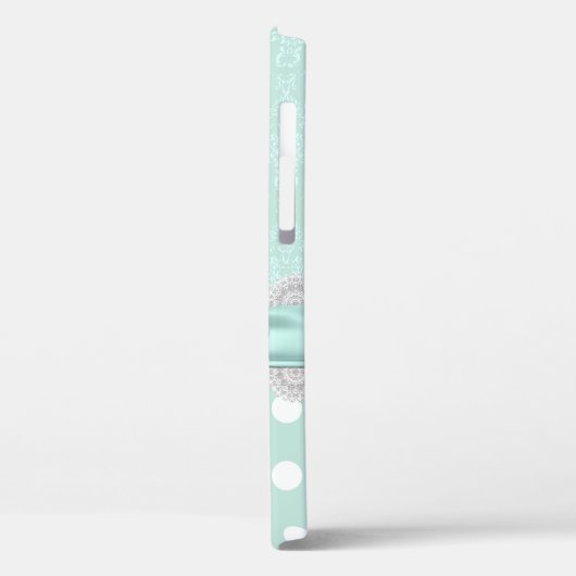 Chic Mint Green Damask iPhone Case-Mate iPhone Case (Achterkant / Links)