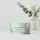 Chic Mint Green Pastel Grey Grunge Visitekaartje (Staand voorkant)