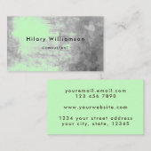 Chic Mint Green Pastel Grey Grunge Visitekaartje (Voorkant / Achterkant)