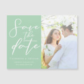Chic Mint Green Photo Enregistrer la carte Magnet (Devant)