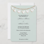 Chic Mint Green White Hearts Wedding Kaart (Voorkant)