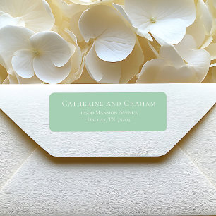 Chic Mint Green White Wedding Retouradres Etiket