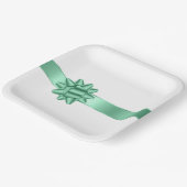 Chic Mint Ribbon Bow Verjaardag Papieren Bordje (Gebogen)
