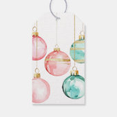 Chic Mint Roze Gouden Kerst Ornamenten Cadeaulabel (Achterkant)