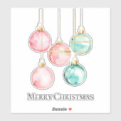 Chic Mint Roze Gouden Kerst Ornamenten Sticker (Vel)