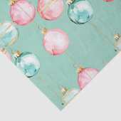 Chic Mint Roze Gouden Kerst Ornamenten Tissuepapier (Detail)