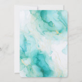 Chic Mint Wit Goud Verjaardag Kaart (Achterkant)