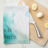 Chic Mint Wit Goud Vrijgezellenfeest Theedoek (Quarter Fold)