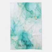 Chic Mint Wit Goud Vrijgezellenfeest Theedoek (Verticaal)