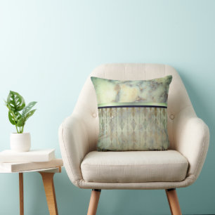 Chic Minty Green Marble Harlequin Kussen