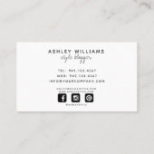 Chic Mode Blogger, stijlvol Mode model Visitekaartje (Achterkant)