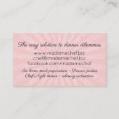 Chic mode dameskok catering visitekaartje (Achterkant)