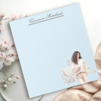 Chic Mode meisje gepersonaliseerde vignet Notitieblok