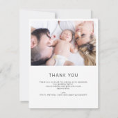 Chic Modern 5 foto Baby shower dank u (Achterkant)