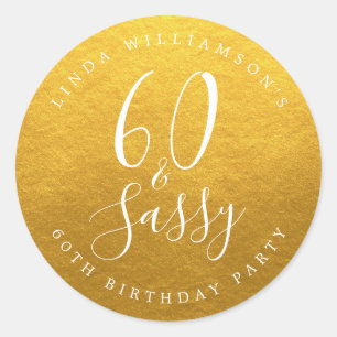 Chic Modern 60 Sassy Goud 60ste Verjaardag Ronde Sticker