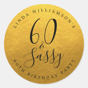 Chic Modern 60 Sassy Goud 60ste Verjaardag Ronde Sticker