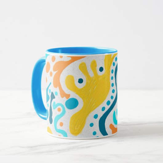 Chic Modern Abstract kleurrijk wervelpatroon Mok (Voorkant links)