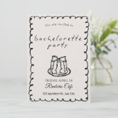 Chic Modern Bachelorette Party Invitation for Brid (Debout devant)