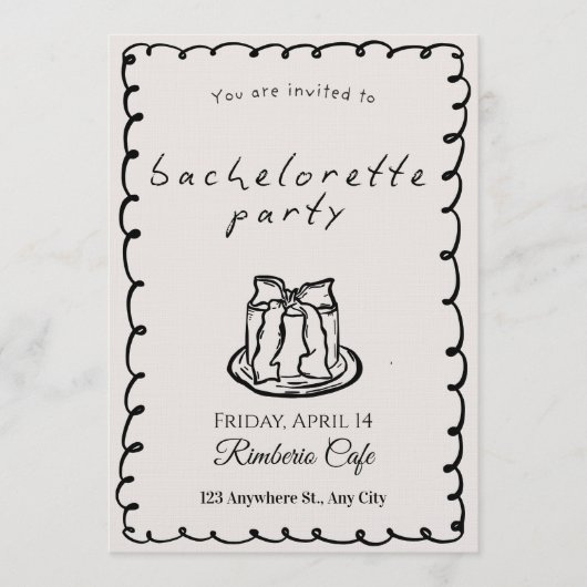 Chic Modern Bachelorette Party Invitation for Brid (Devant)