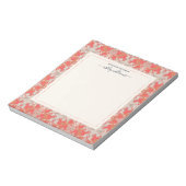 Chic Modern Baroque Pattern Red Oranje Ivory Notitieblok (Gedraaid)