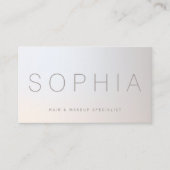 Chic Modern Beauty Minimalist Silver Gradient Visitekaartje (Voorkant)