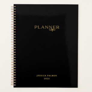 Chic Modern Black Gold Persoonlijke naam Planner