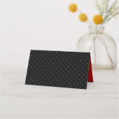 Chic Modern Black Polka Dot met Rood Lint (Achterkant)
